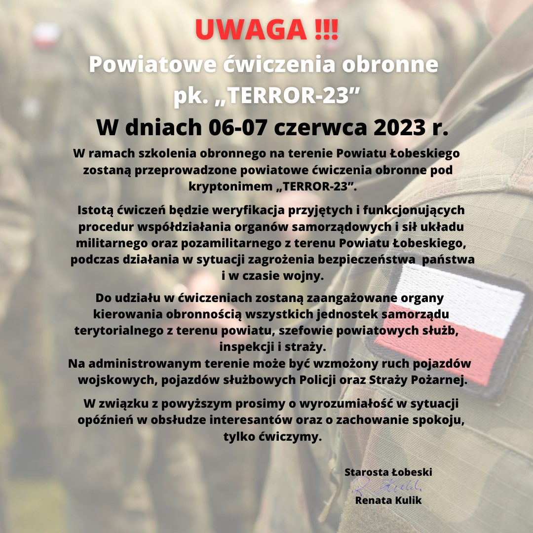Plakat_TERROR-23_obronne_ćwiczenia_powiatowe_Łobez